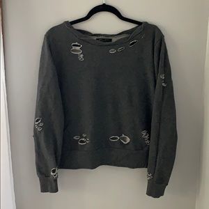 Distressed Open-Side Sweatshirt